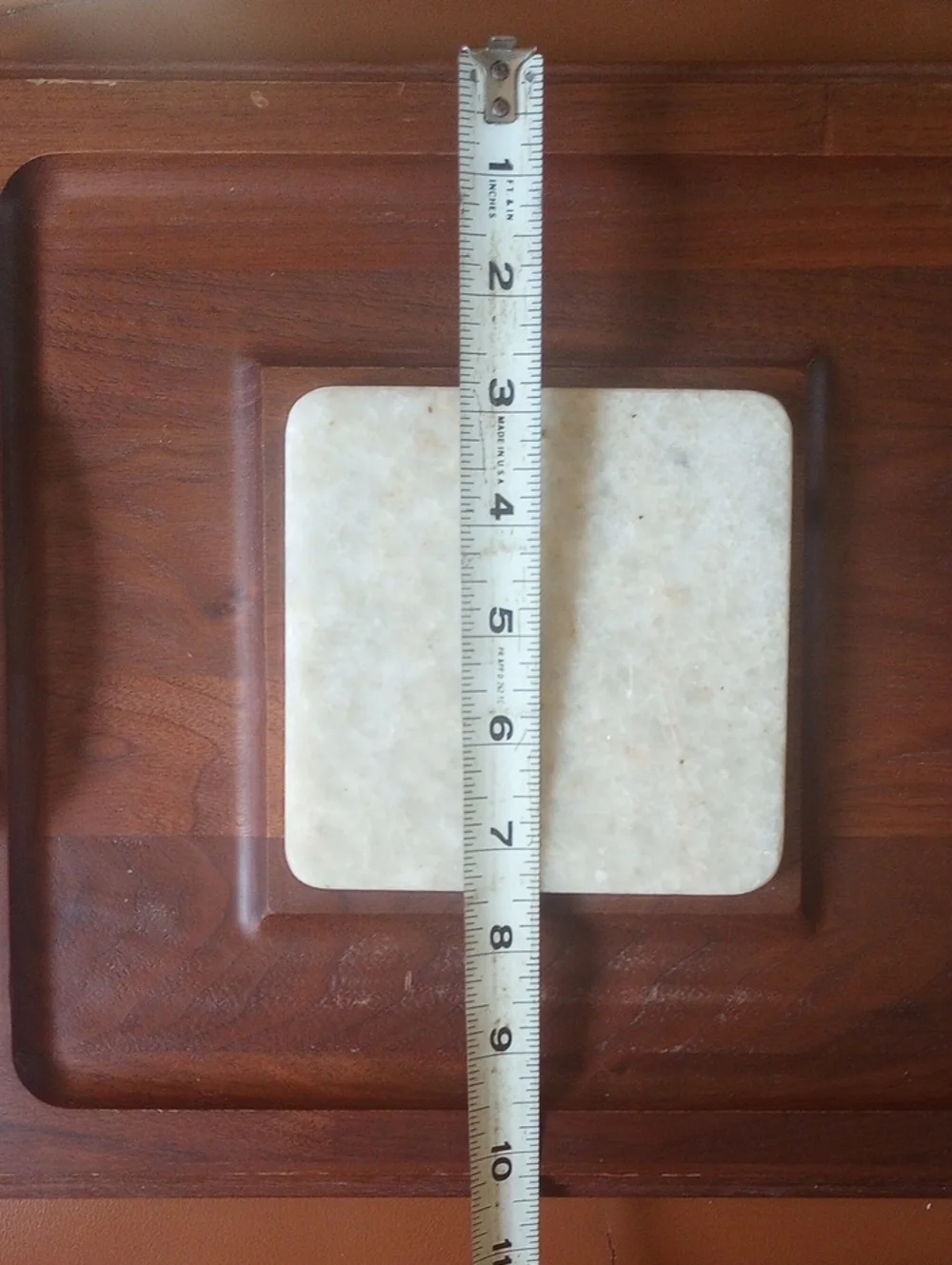 Vintage Marble & Wood Cutting Board w/; Decorative Gold Handles